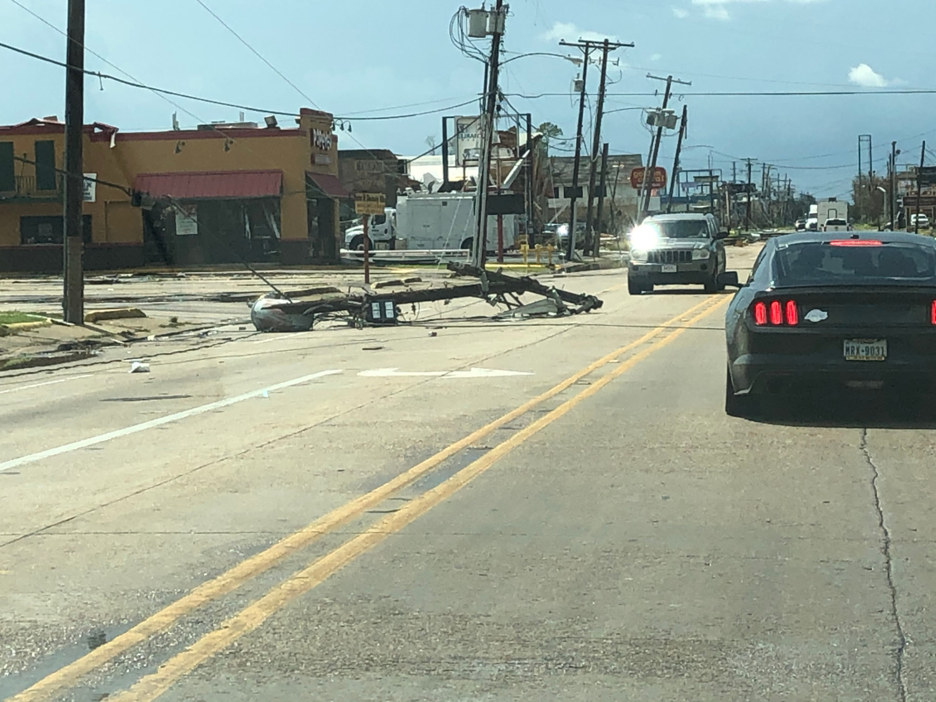 Pole across the lanes