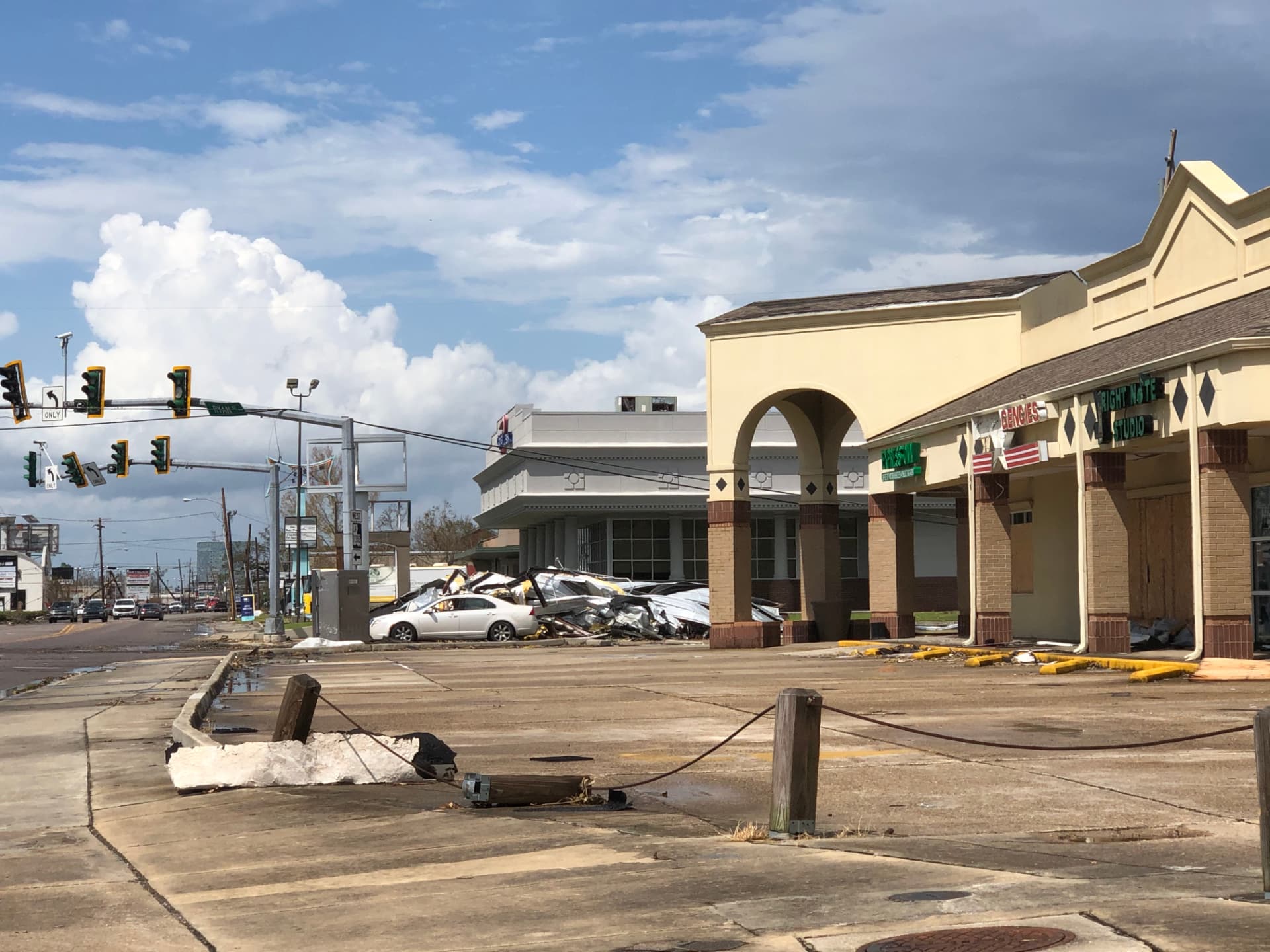 Shopping center hit hard