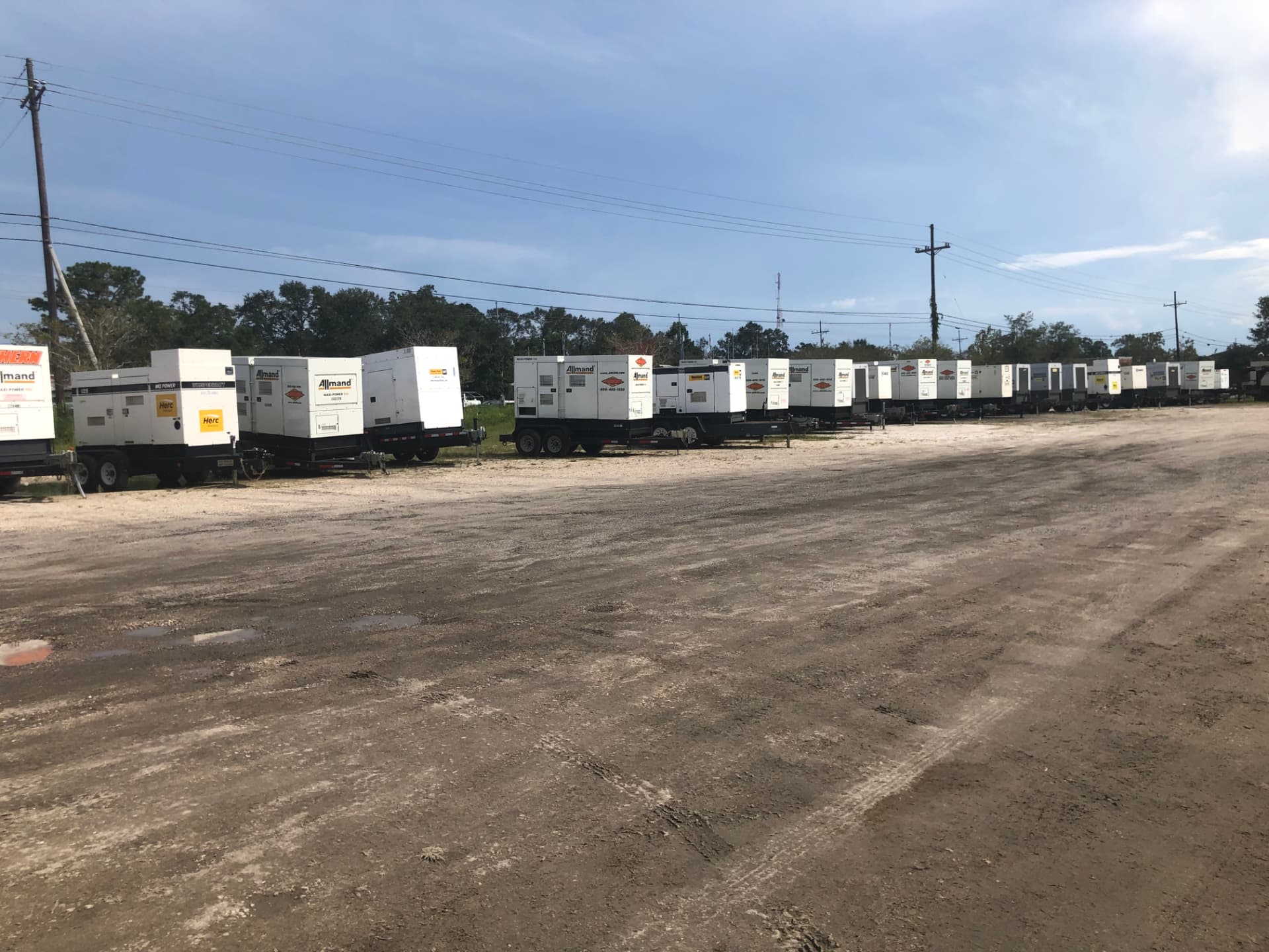Generator yard staged and ready