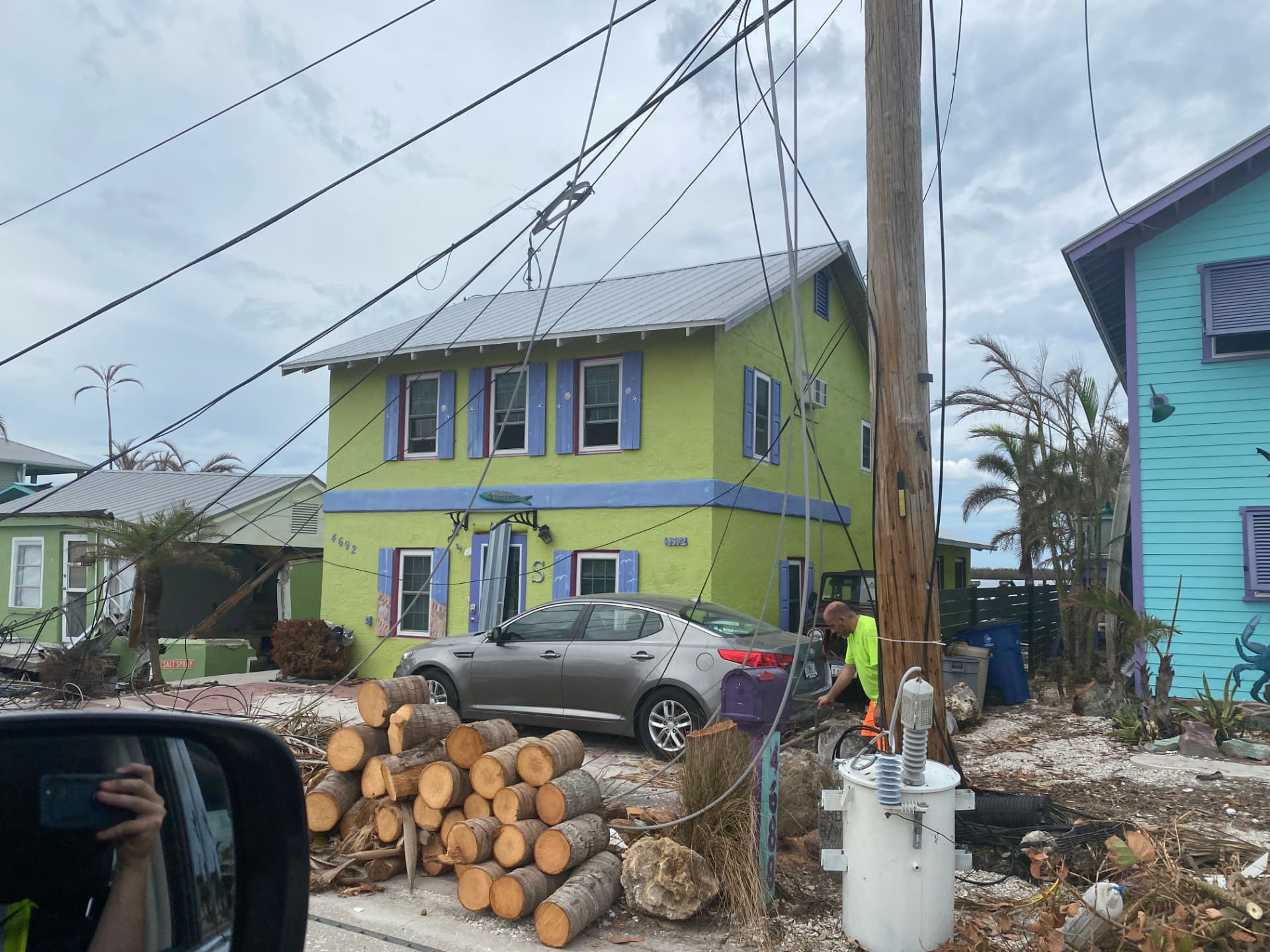 Service lines down the street