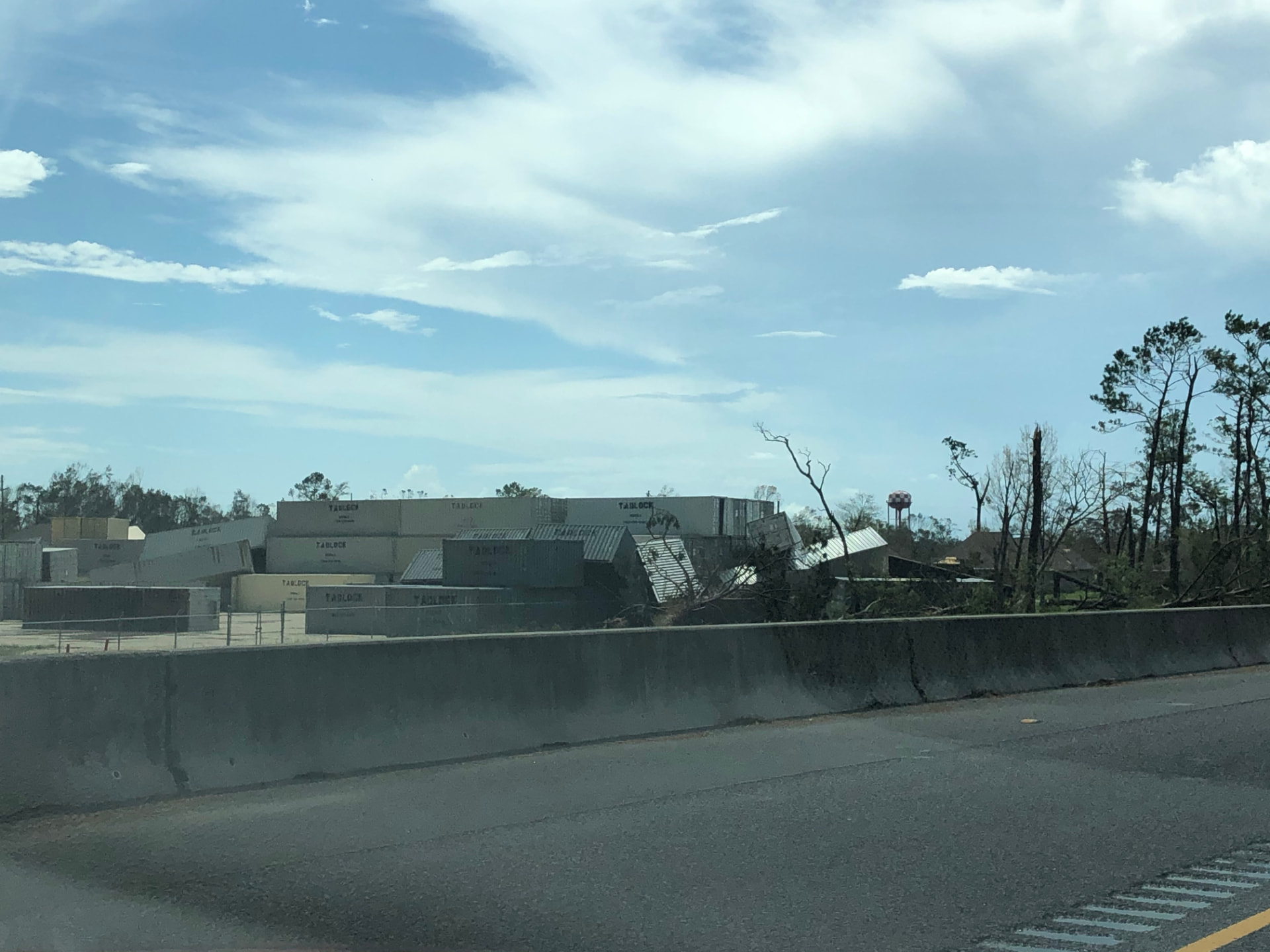 Containers tossed in the yard